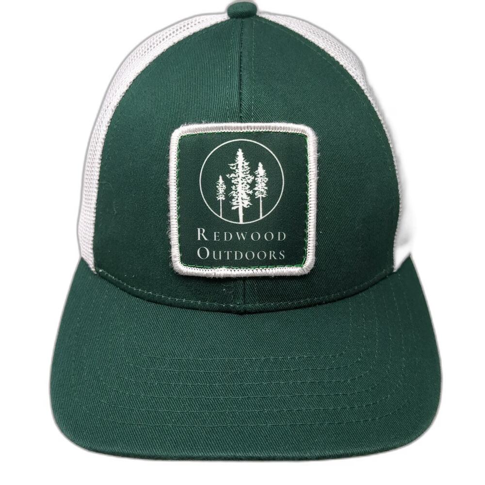 Outdoor Cap Redwood Outdoors Trucker Hat Green One Size Mesh Snapback Trees Hat